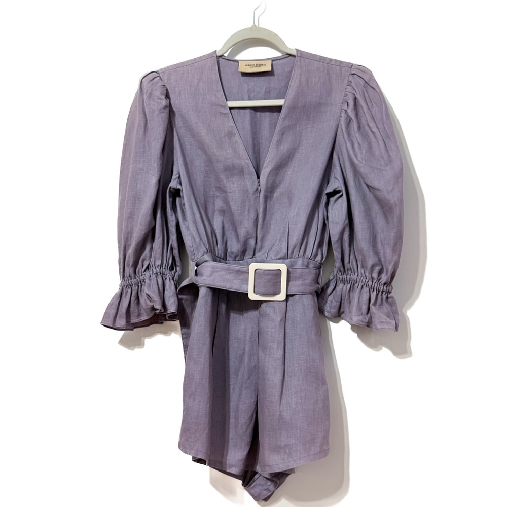 Adriana Degreas Solid Purple Playsuit